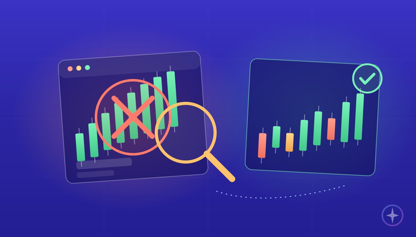 Spotting fake trading results: rejected screenshot versus verified chart, HyperTradeAI